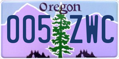 OR license plate 005ZWC