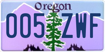 OR license plate 005ZWF