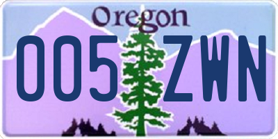 OR license plate 005ZWN