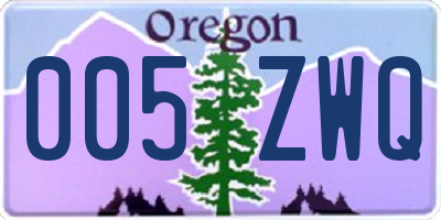 OR license plate 005ZWQ