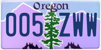 OR license plate 005ZWW