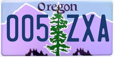 OR license plate 005ZXA