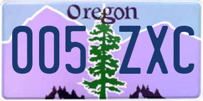OR license plate 005ZXC