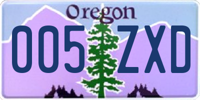 OR license plate 005ZXD