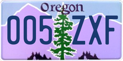 OR license plate 005ZXF
