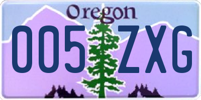 OR license plate 005ZXG