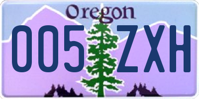 OR license plate 005ZXH