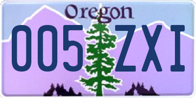 OR license plate 005ZXI