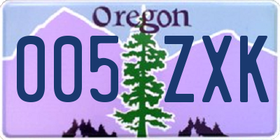 OR license plate 005ZXK