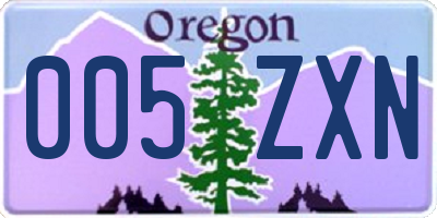 OR license plate 005ZXN