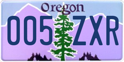 OR license plate 005ZXR