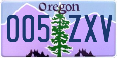 OR license plate 005ZXV