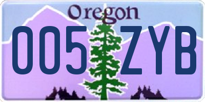 OR license plate 005ZYB
