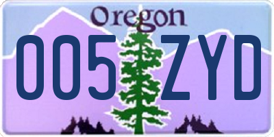 OR license plate 005ZYD