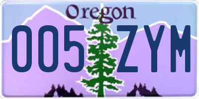 OR license plate 005ZYM