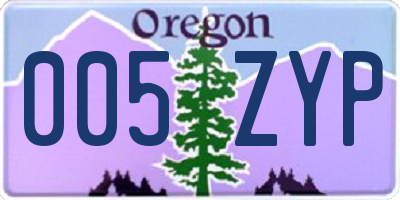 OR license plate 005ZYP
