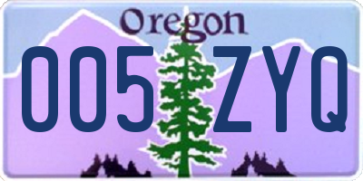 OR license plate 005ZYQ