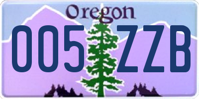 OR license plate 005ZZB