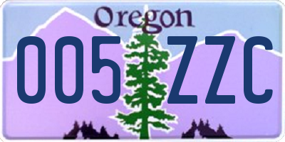 OR license plate 005ZZC