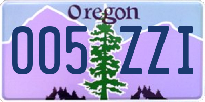 OR license plate 005ZZI