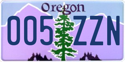 OR license plate 005ZZN