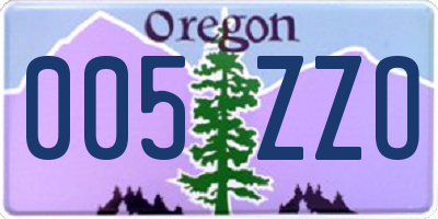 OR license plate 005ZZO