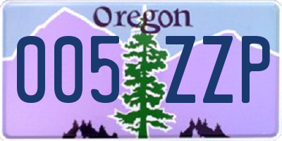 OR license plate 005ZZP