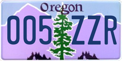 OR license plate 005ZZR