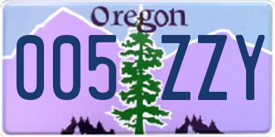 OR license plate 005ZZY