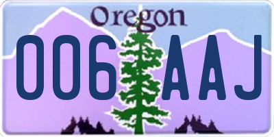 OR license plate 006AAJ