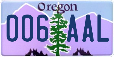 OR license plate 006AAL