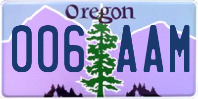 OR license plate 006AAM