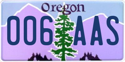 OR license plate 006AAS
