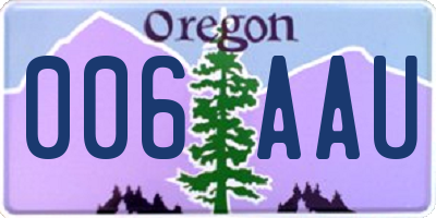 OR license plate 006AAU