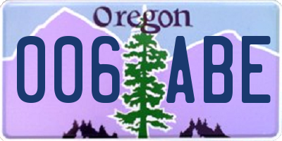 OR license plate 006ABE
