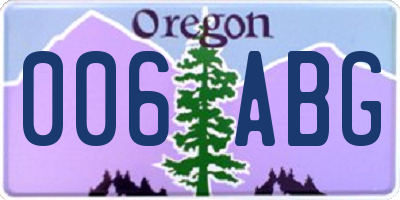 OR license plate 006ABG