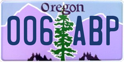 OR license plate 006ABP