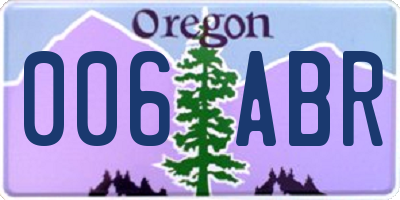 OR license plate 006ABR