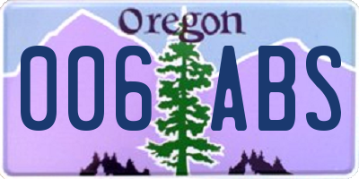 OR license plate 006ABS