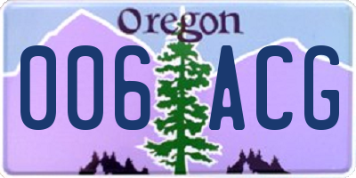 OR license plate 006ACG
