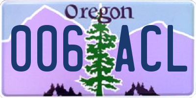 OR license plate 006ACL