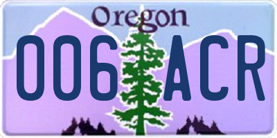 OR license plate 006ACR