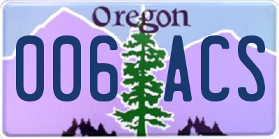 OR license plate 006ACS