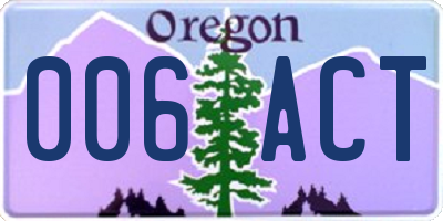 OR license plate 006ACT