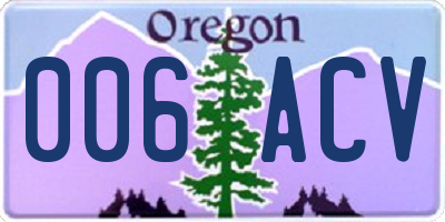 OR license plate 006ACV