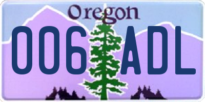 OR license plate 006ADL
