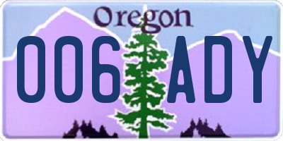 OR license plate 006ADY