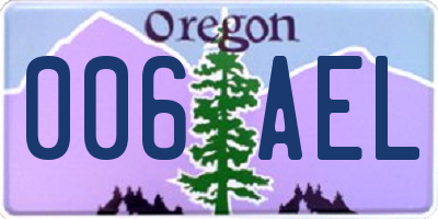 OR license plate 006AEL