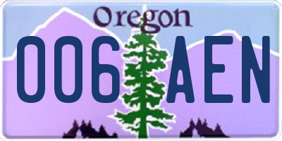OR license plate 006AEN