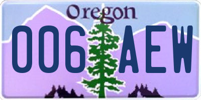 OR license plate 006AEW